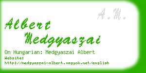 albert medgyaszai business card